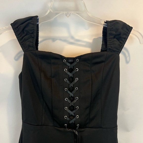 Scarlet Darkness Black Trim Drawstring MIDI Dress - Picture 3 of 8